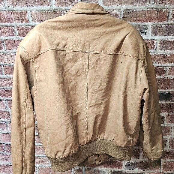 Men's INTERNATIONAL OUTERWEAR Genuine Leather Jacket Medium VINTAGE - Picture 5 of 6